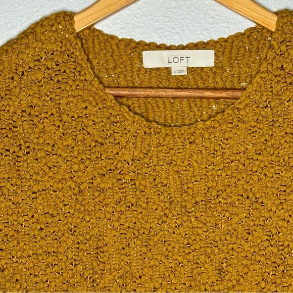 Small LOFT Mustard knit top - Picture 2 of 9